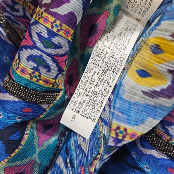 Zara Tribal Flowy Short Skirt Blue Size XS - Picture 6 of 8